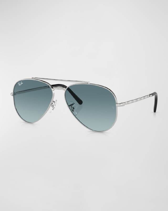 Gradient Metal & Crystal Aviator Sunglasses