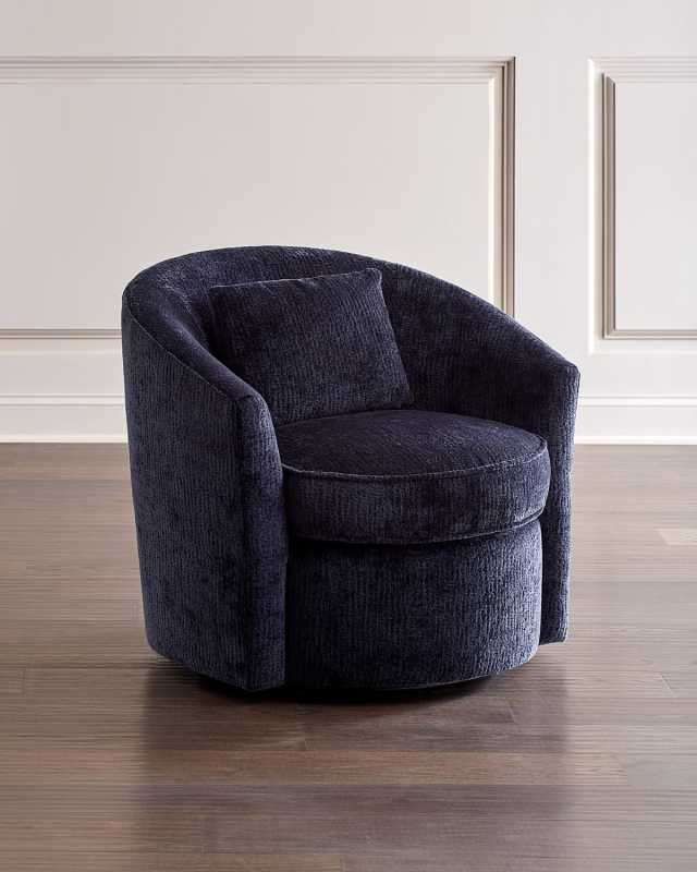 Elizabeth Midnight Blue Swivel Chair