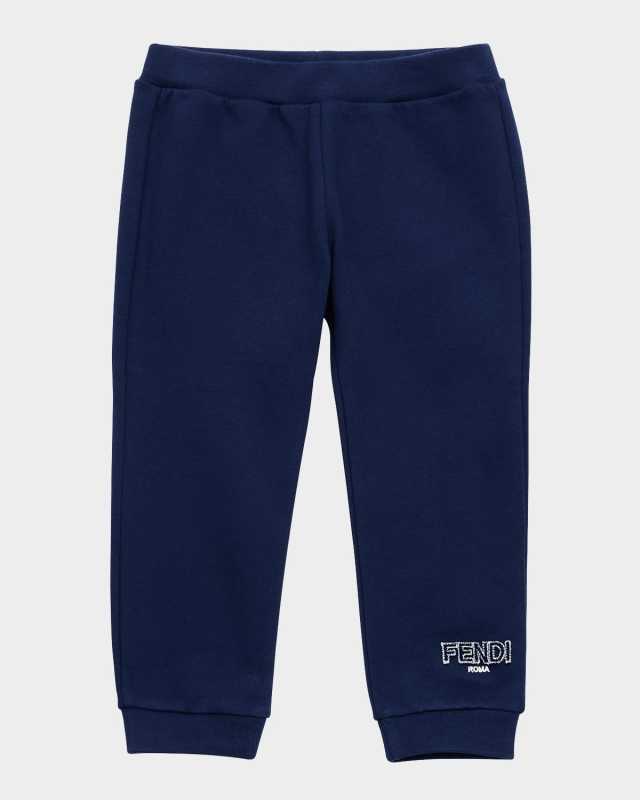 Boy's Fuzzy Logo-Print Sweatpants, Size 6M-24