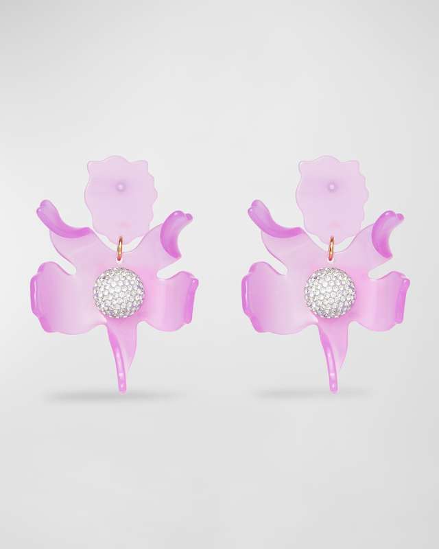 Crystal Lily Earrings, Ultaviolet
