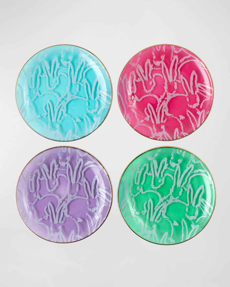 Lucky Charm Glass Plates with Gold Rim