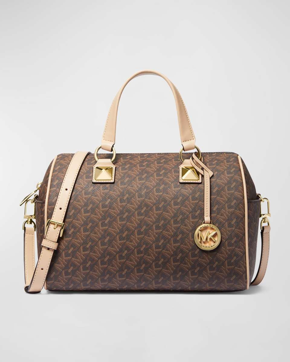 Medium Monogram Zip Satchel Bag