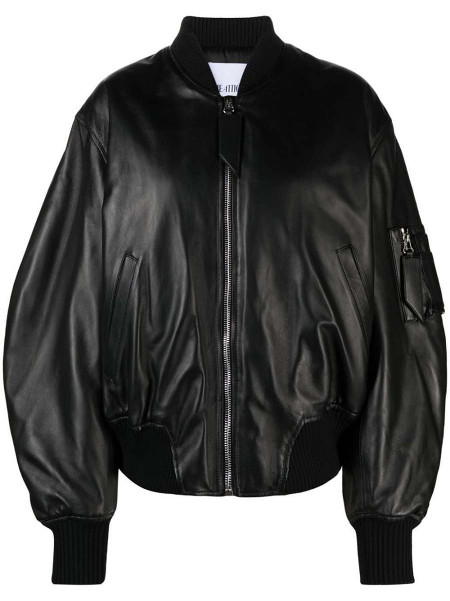 leather bomber jacket