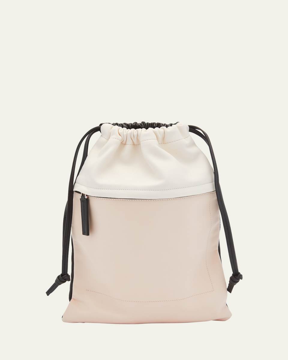 Drawstring Canvas Top-Handle Bag