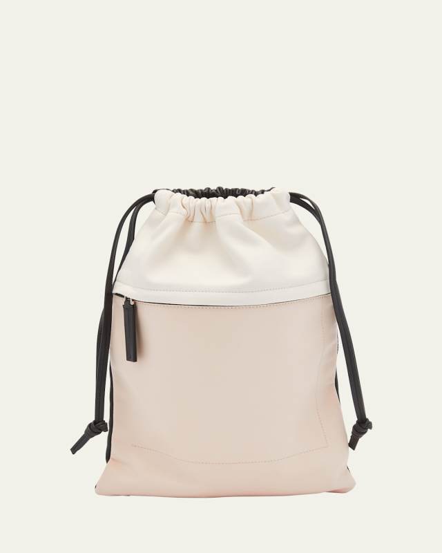 Drawstring Canvas Top-Handle Bag
