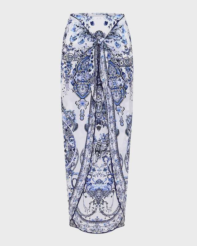 Glaze and Graze Layered Long Sarong Coverup