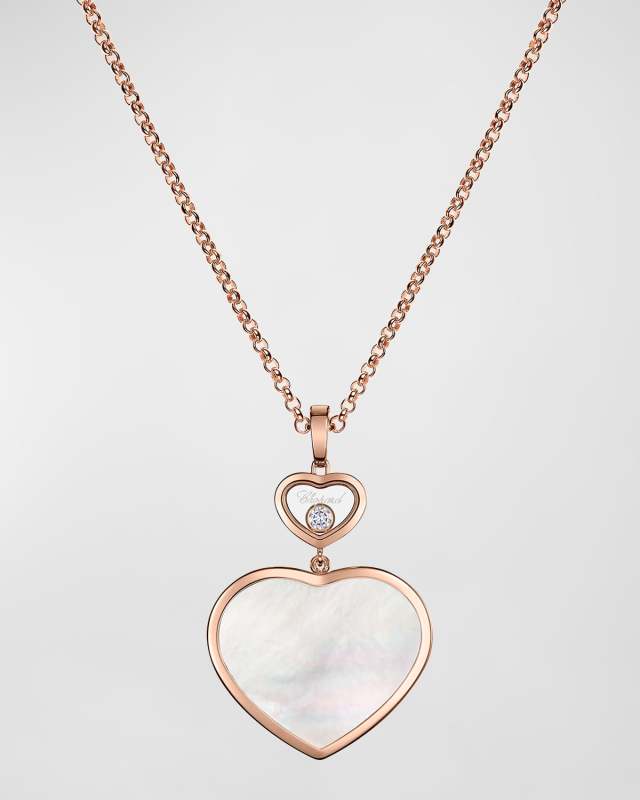 Happy Hearts 18K Rose Gold & Mother-of-Pearl Necklace