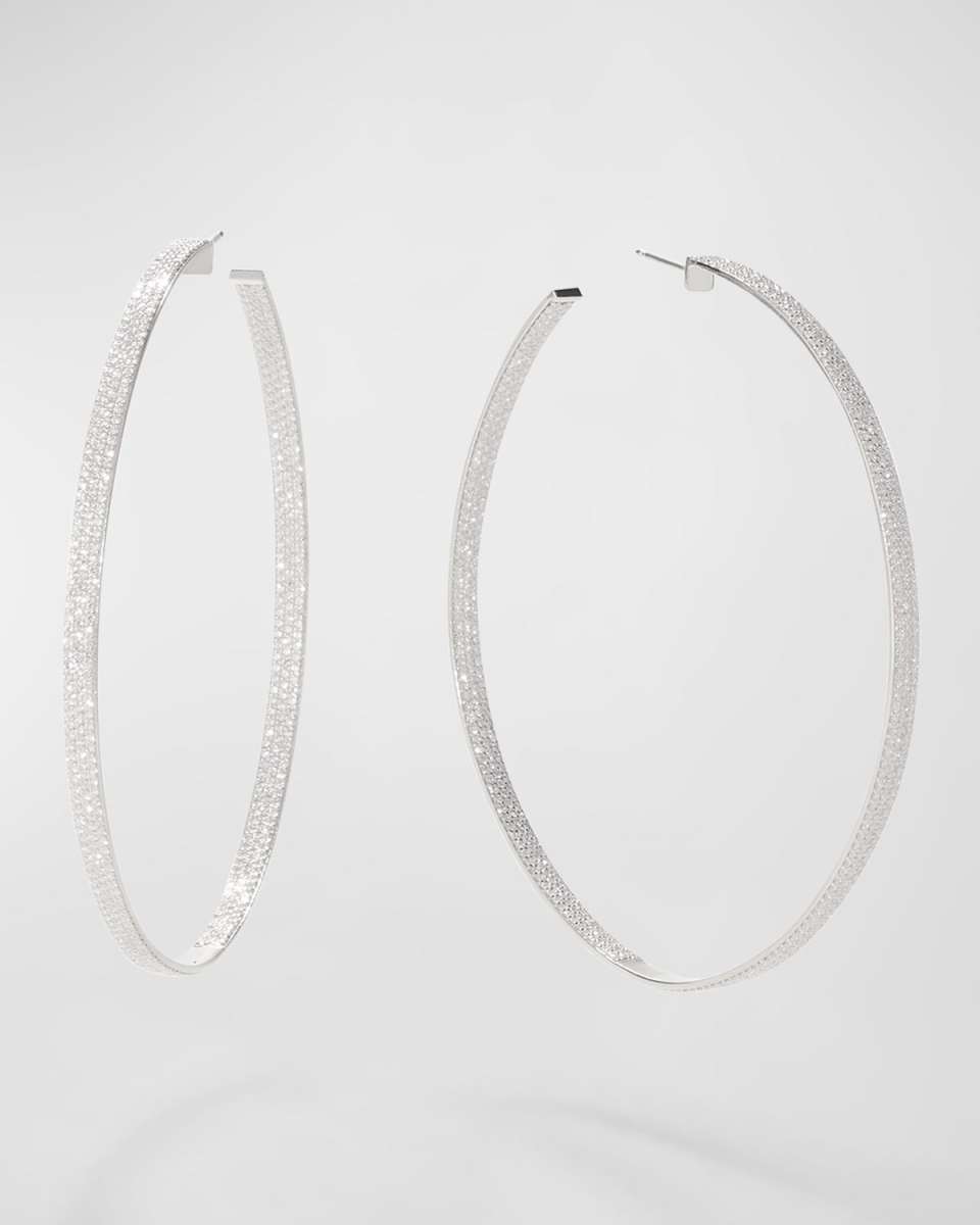 Flawless Diamond Wide Vanity Hoop Earrings, 50mm