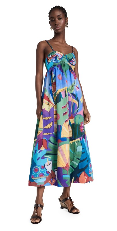 FARM Rio Tropical Scenario Sleeveless Maxi Dress Tropical Scenario Multicolor