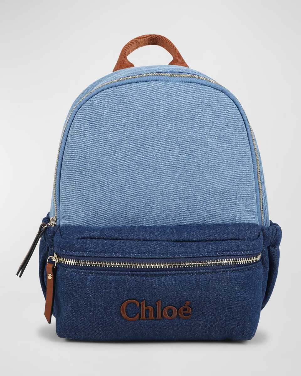 Kid's Two-Tone Cotton Denim Backpack