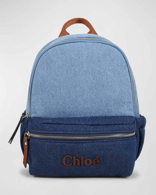 Kid's Two-Tone Cotton Denim Backpack