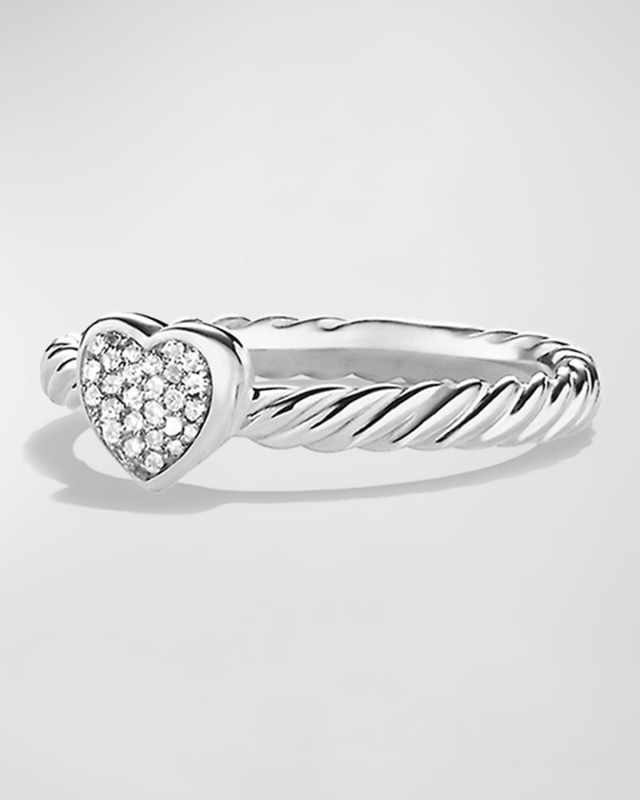 Petite Pave Heart Ring with Diamonds