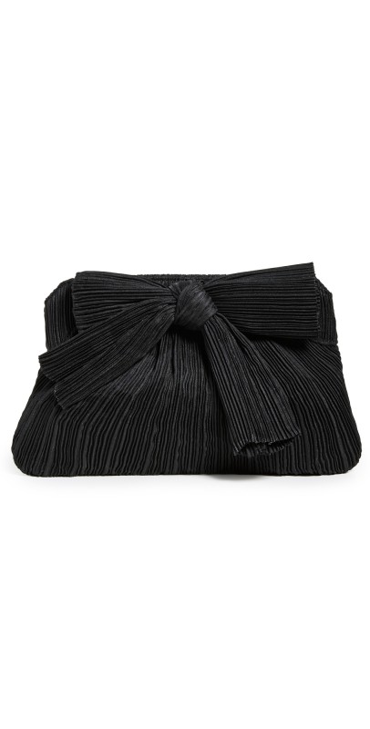 Loeffler Randall Rayne Pleated Frame Clutch with Bow Black