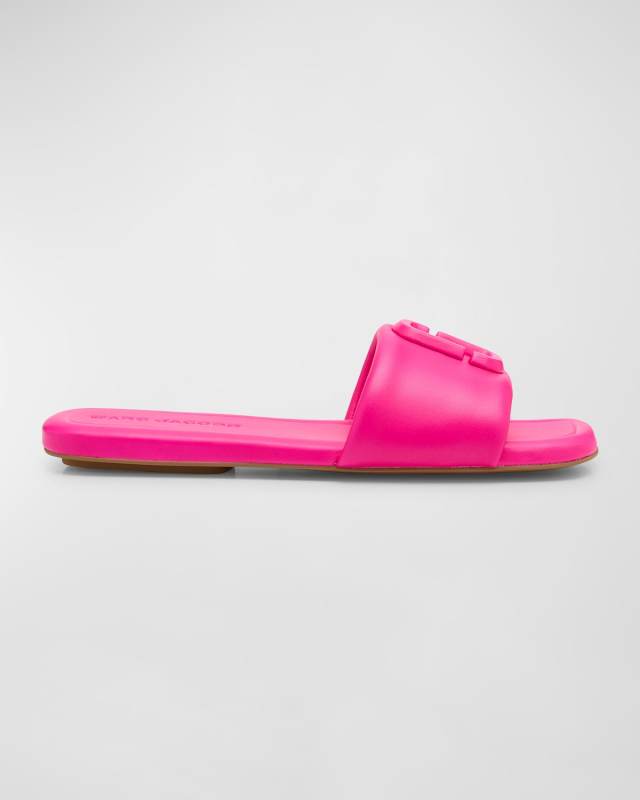 J Marc Leather Slide Sandals