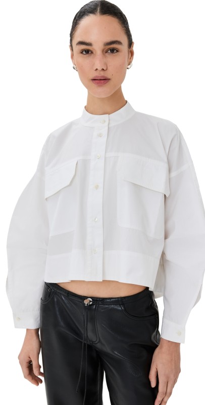 Sea Liam Pieced Oversized Shirt White