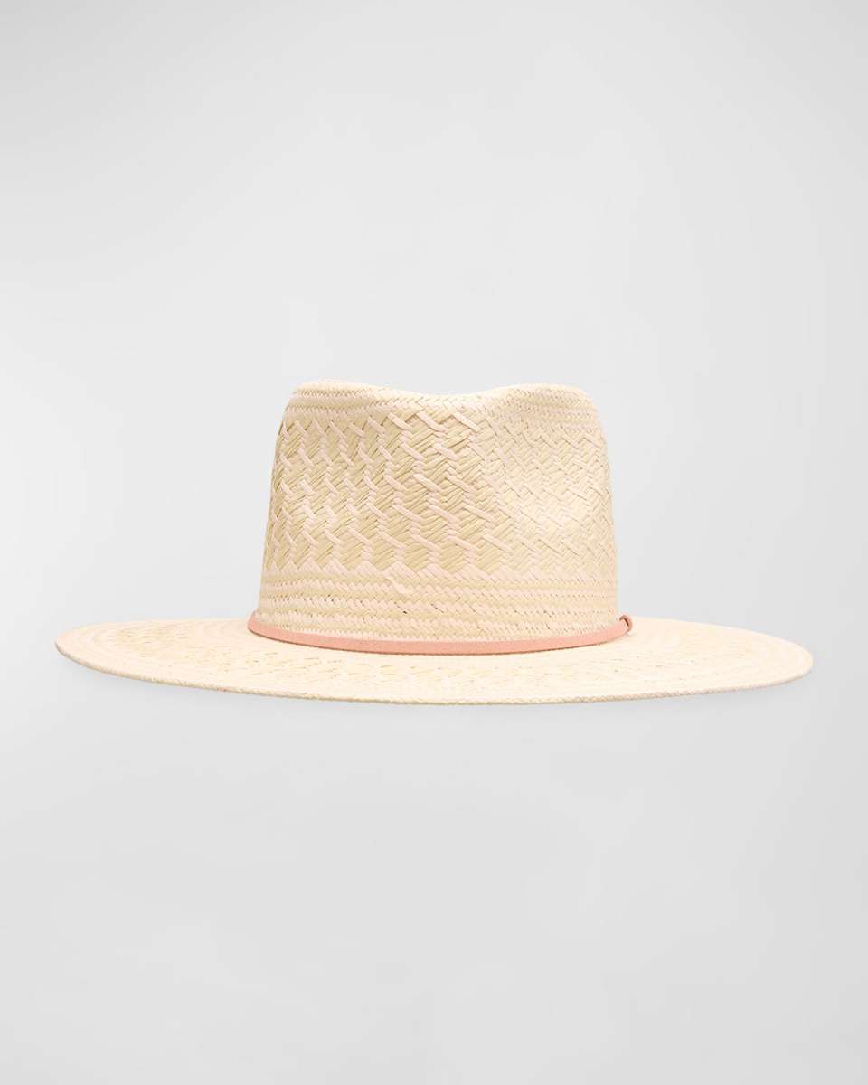 Ani Straw Fedora With Leather Ban