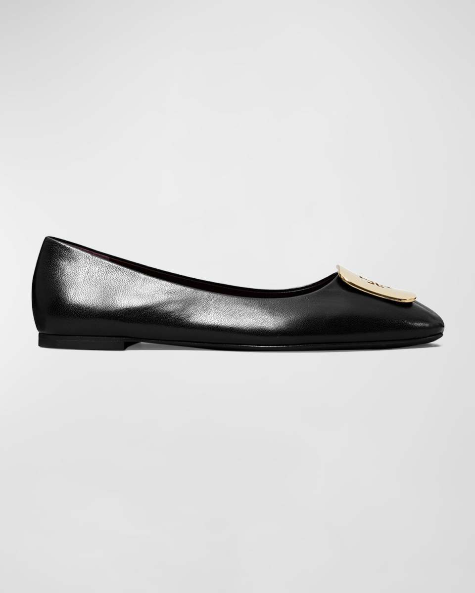 Georgia Leather Medallion Ballerina Flats
