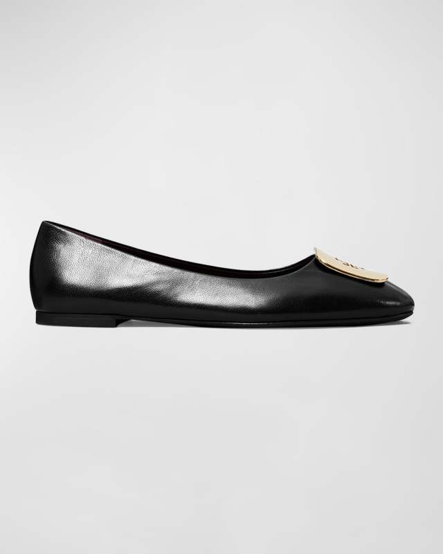 Georgia Leather Medallion Ballerina Flats