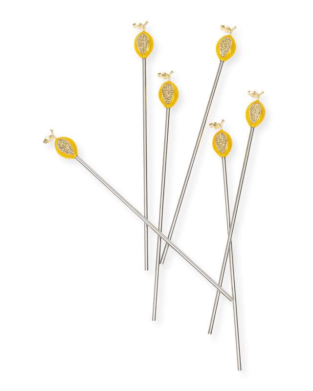 Lemon Swizzle Sticks, Set of 6