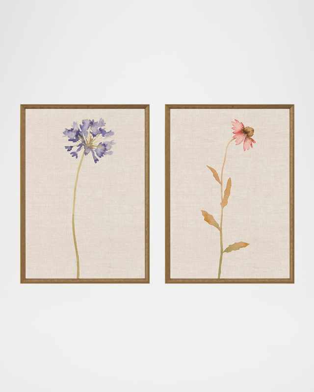 "Wild Flourish I" Framed Giclees by Aurora Bell, Set of 2