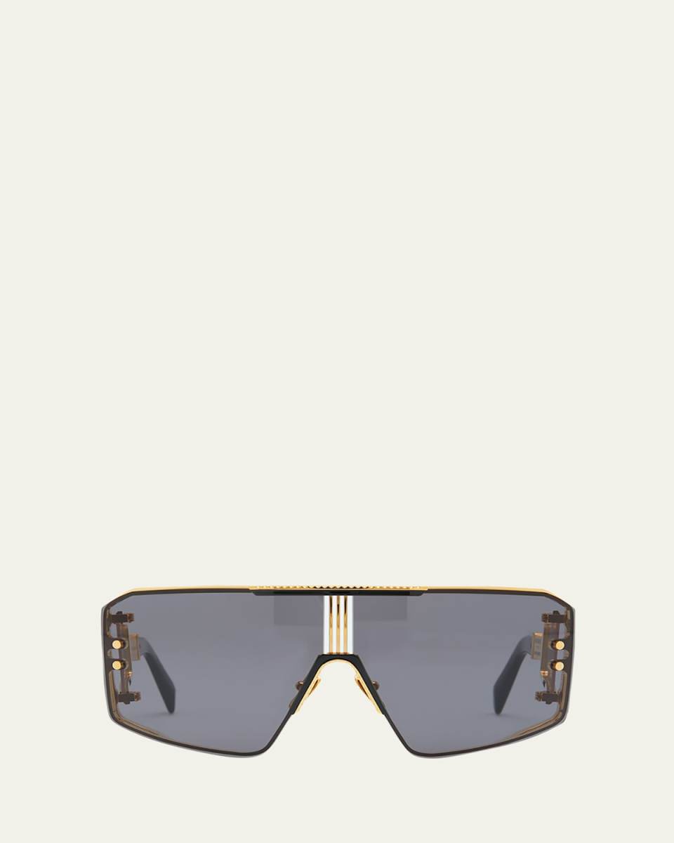 Le Masque Black Titanium & Acetate Shield Sunglasses