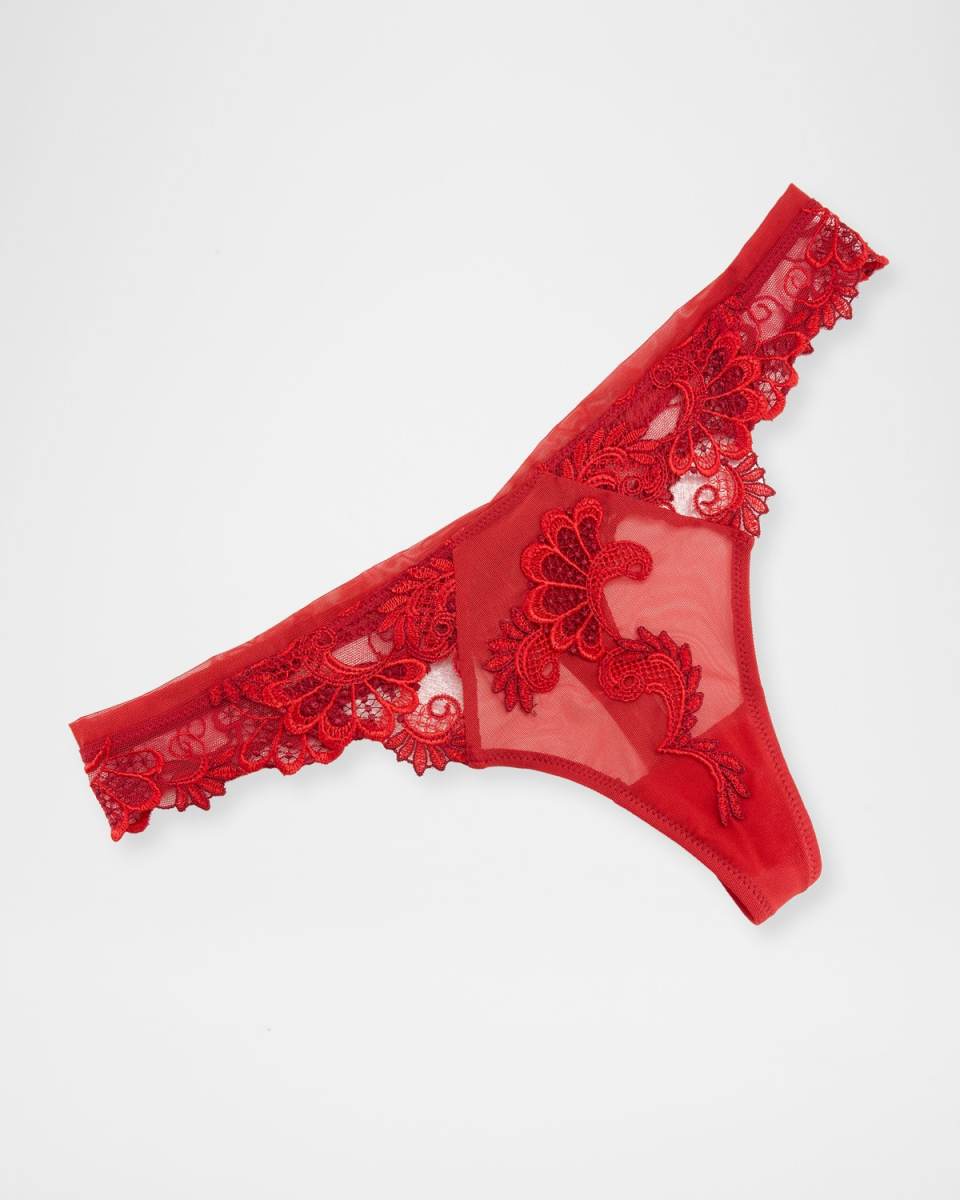 Dressing Floral-Lace Thong