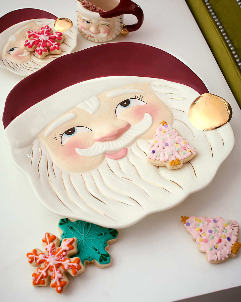 Red Papa Noel Christmas Platter