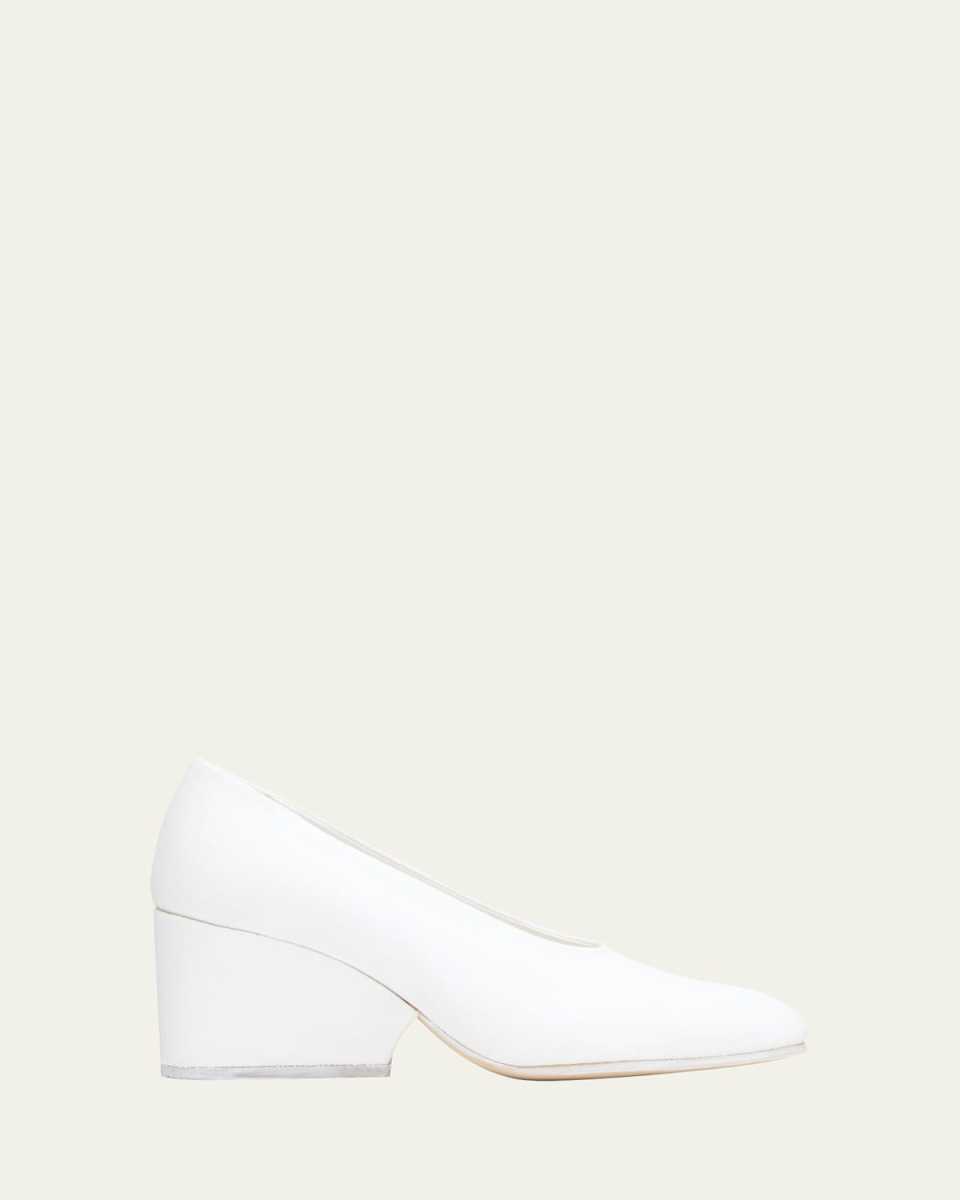 Canvas Block-Heel Pumps