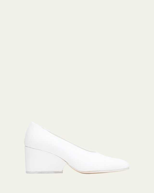 Canvas Block-Heel Pumps