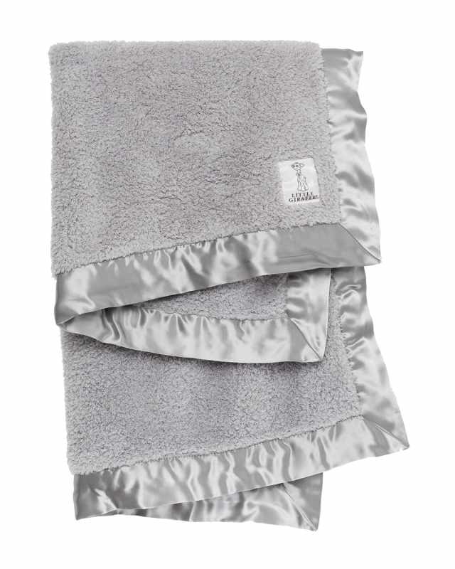 Chenille Solid Plush Baby Blanket w/ Satin Border