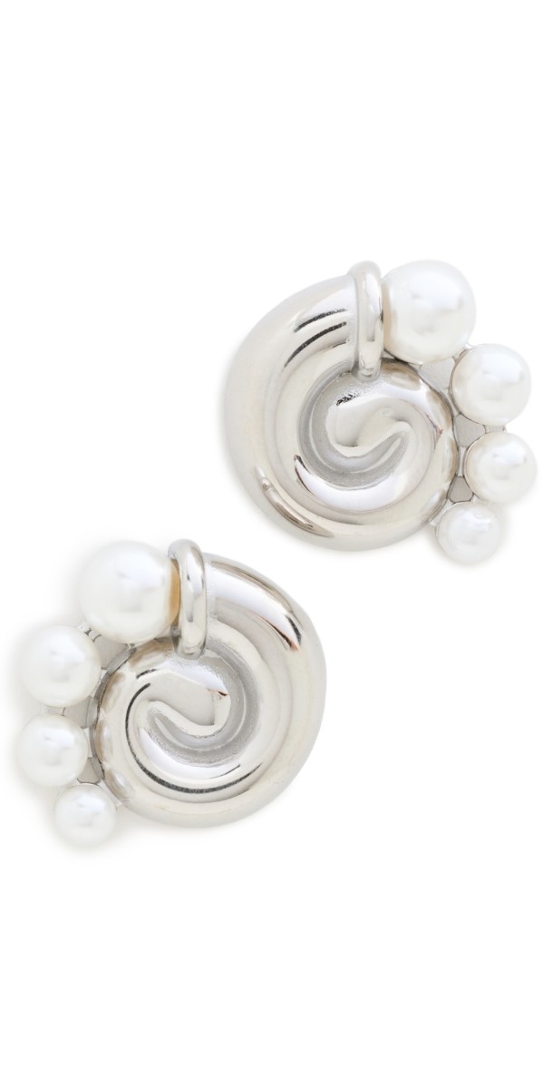 8 Other Reasons Gold Tone Swirl Stud With Faux Pearl Gold