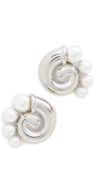 8 Other Reasons Gold Tone Swirl Stud With Faux Pearl Gold