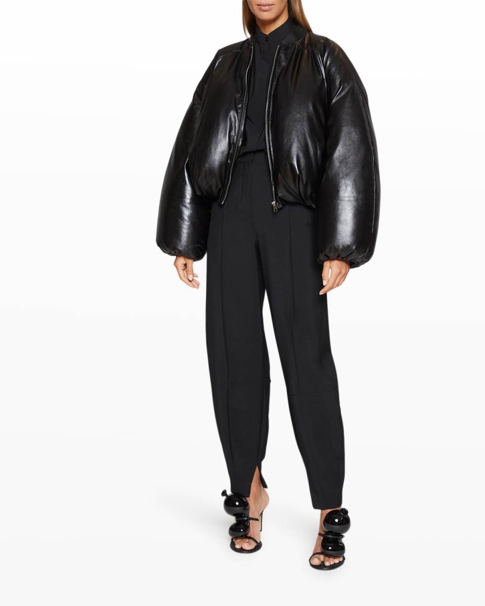 Lambskin Padded Bomber Jacket