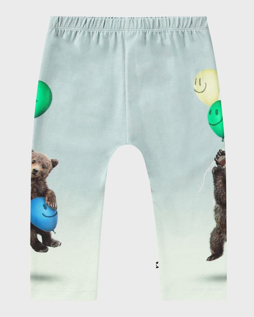 Girl's Sabb Bear-Print Pants, Size 6M-