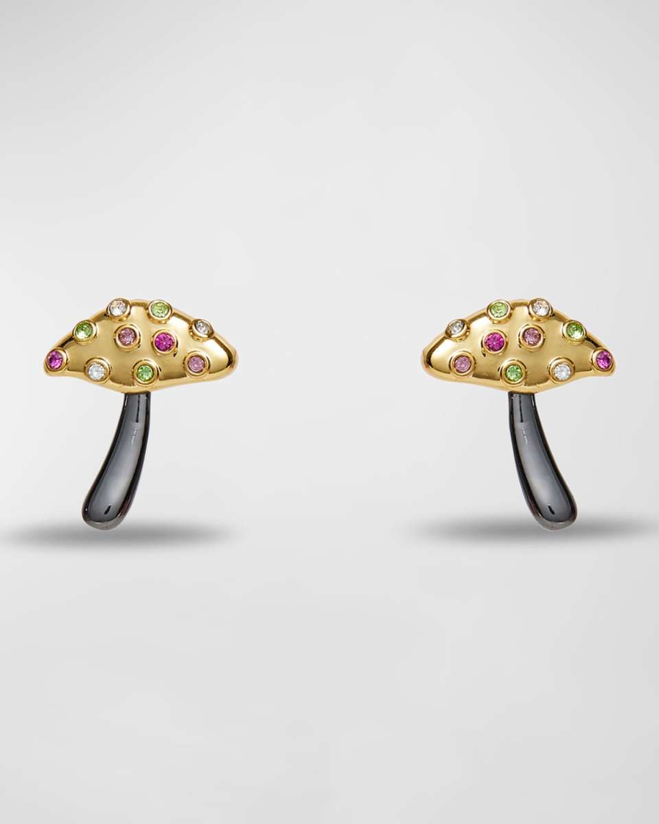 Mushroom Button Earrings