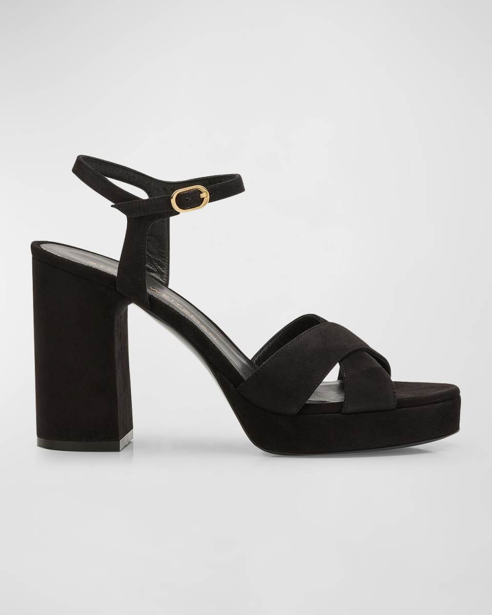 Dayna Suede Crisscross Platform Sandals