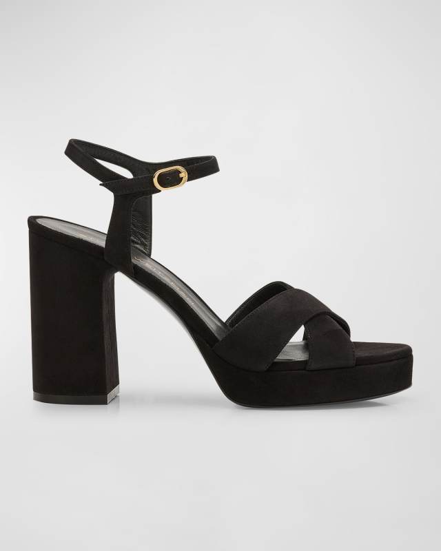Dayna Suede Crisscross Platform Sandals