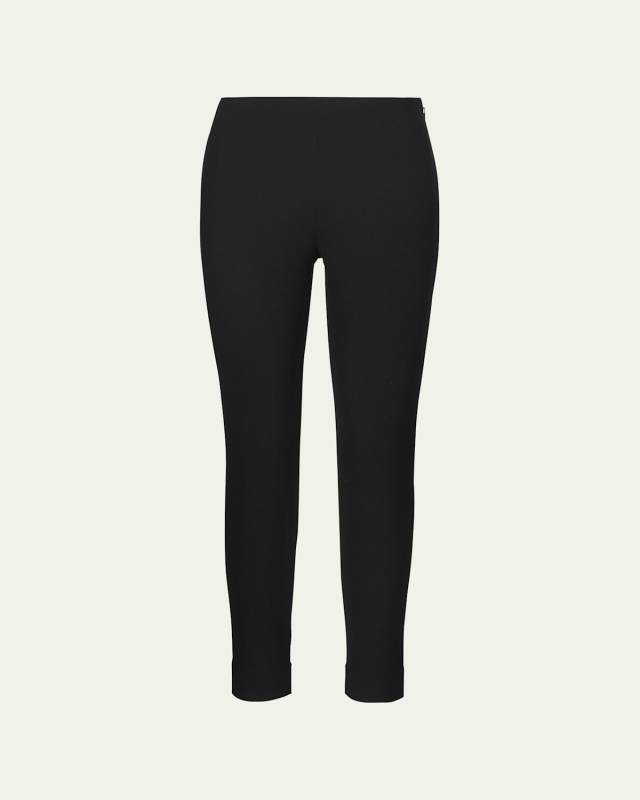 Annie Cropped Wool Crepe Pants, Black
