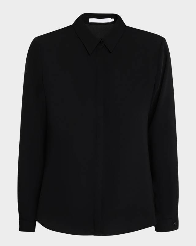 Sagane Button-Down Crepe Shirt