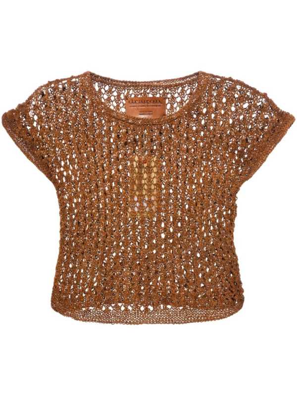 knitted leather top