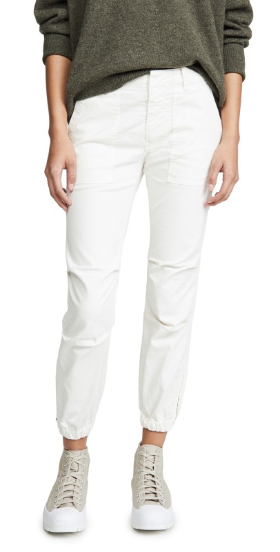 Nili Lotan Cropped Military Twill Pants Eggshell