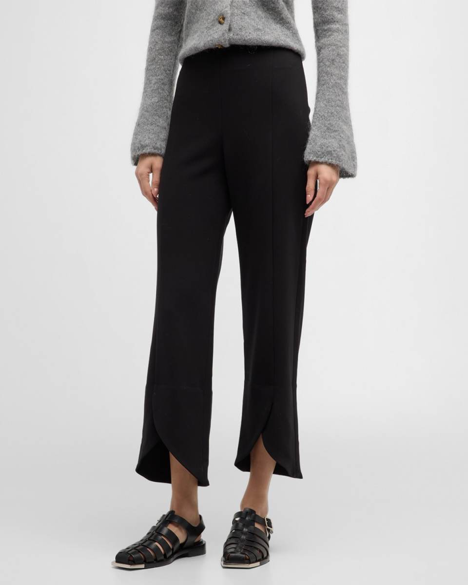 Normann Cropped Tulip-Hem Straight-Leg Pants