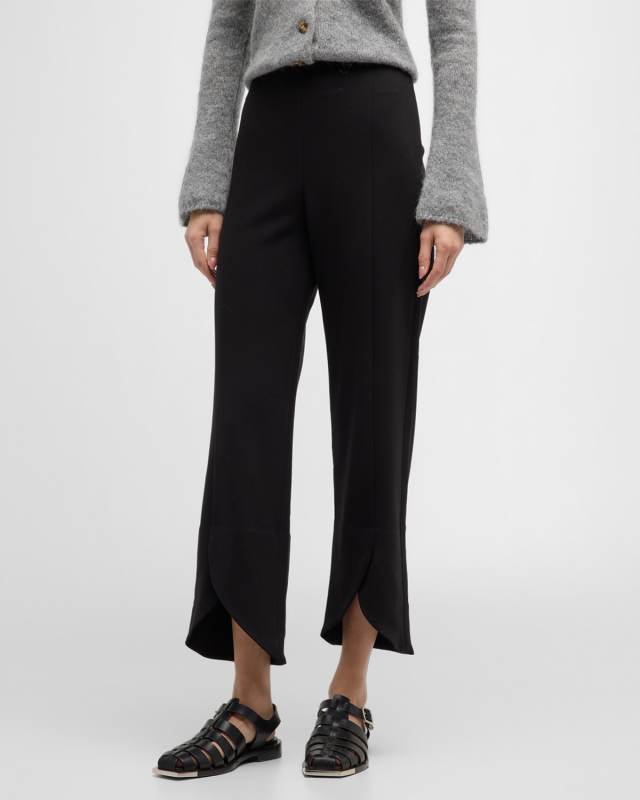 Normann Cropped Tulip-Hem Straight-Leg Pants