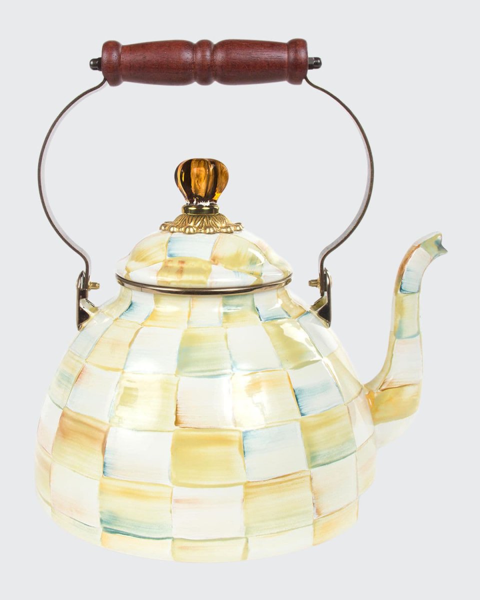 Parchment Check 3-Quart Tea Kettle
