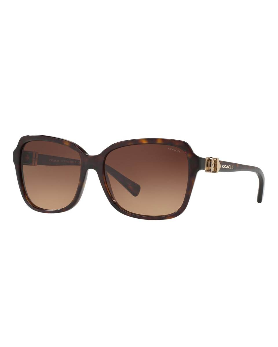 Square Acetate Sunglasses w/ 3D Buckle Temples