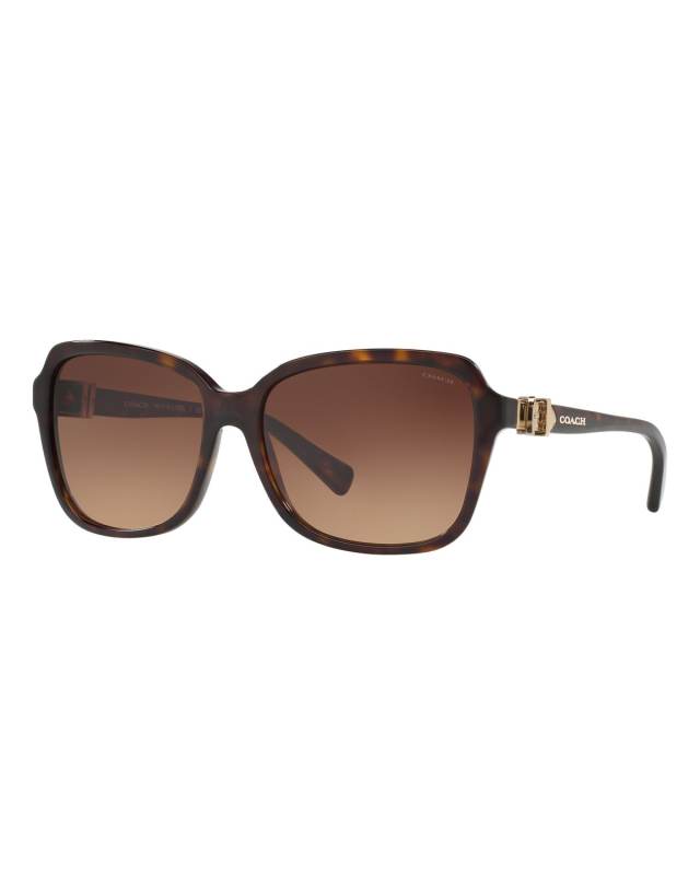 Square Acetate Sunglasses w/ 3D Buckle Temples
