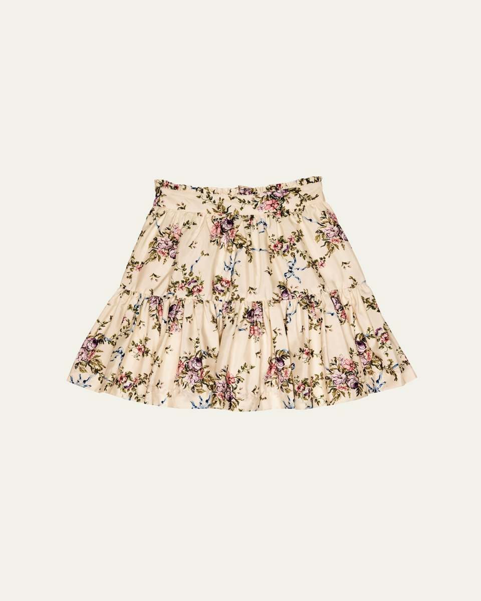 Girl's Belle Floral-Print Skirt, Size 2T-11