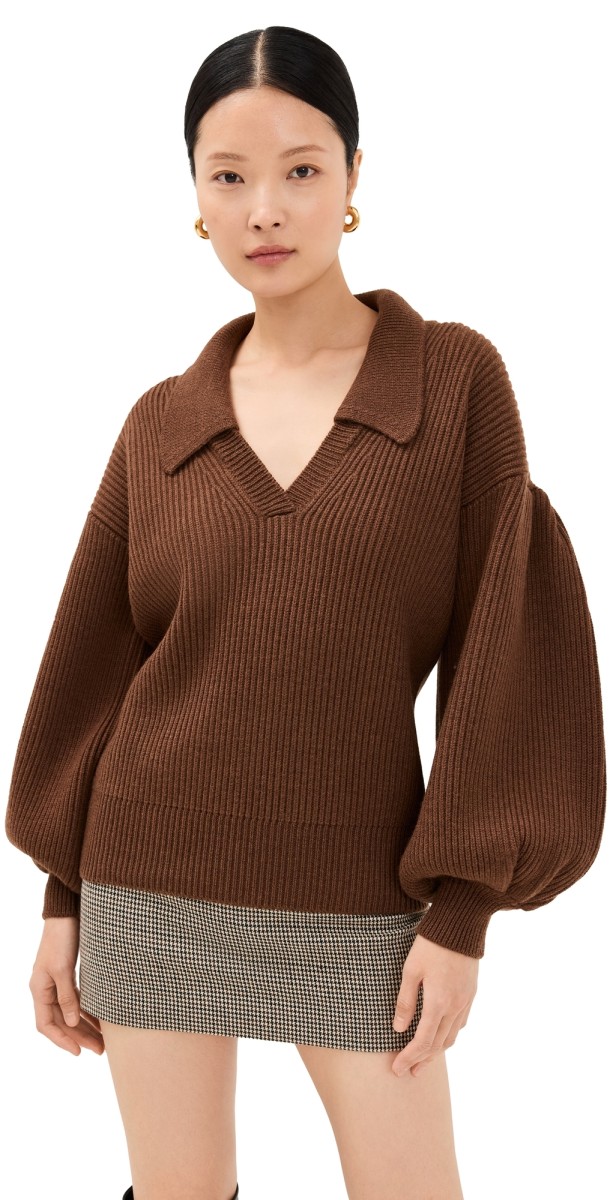 Kika Vargas Greta Sweater Tobacco Cashmere Tobacco