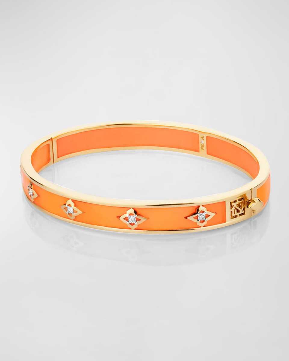 18K Yellow Gold Flush Orange Mumbai Adventurous Bangle, 45mm x 55mm