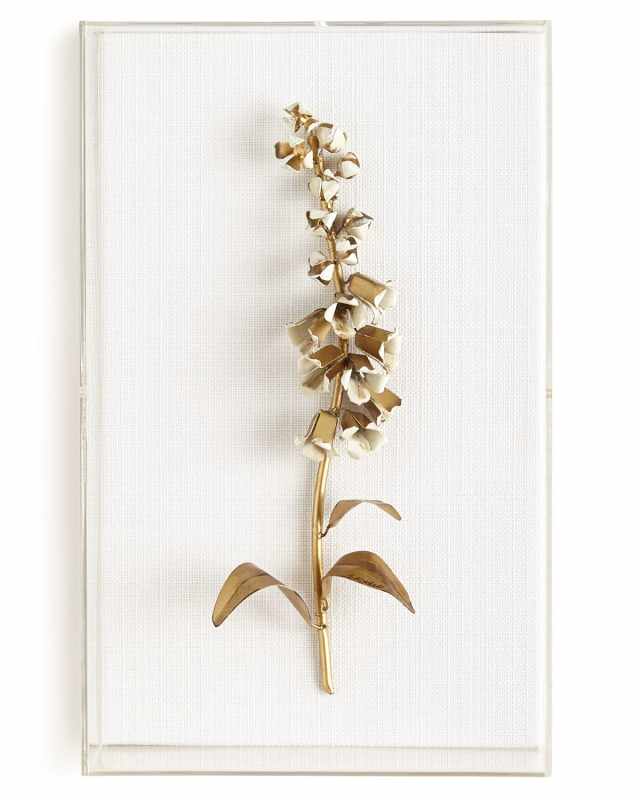 Original Gilded Foxglove Study on Linen
